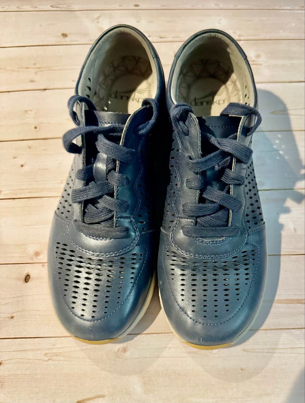 Dansko Navy Blue Leather Perforated Sneakers EU 39 / US 8.5–9
